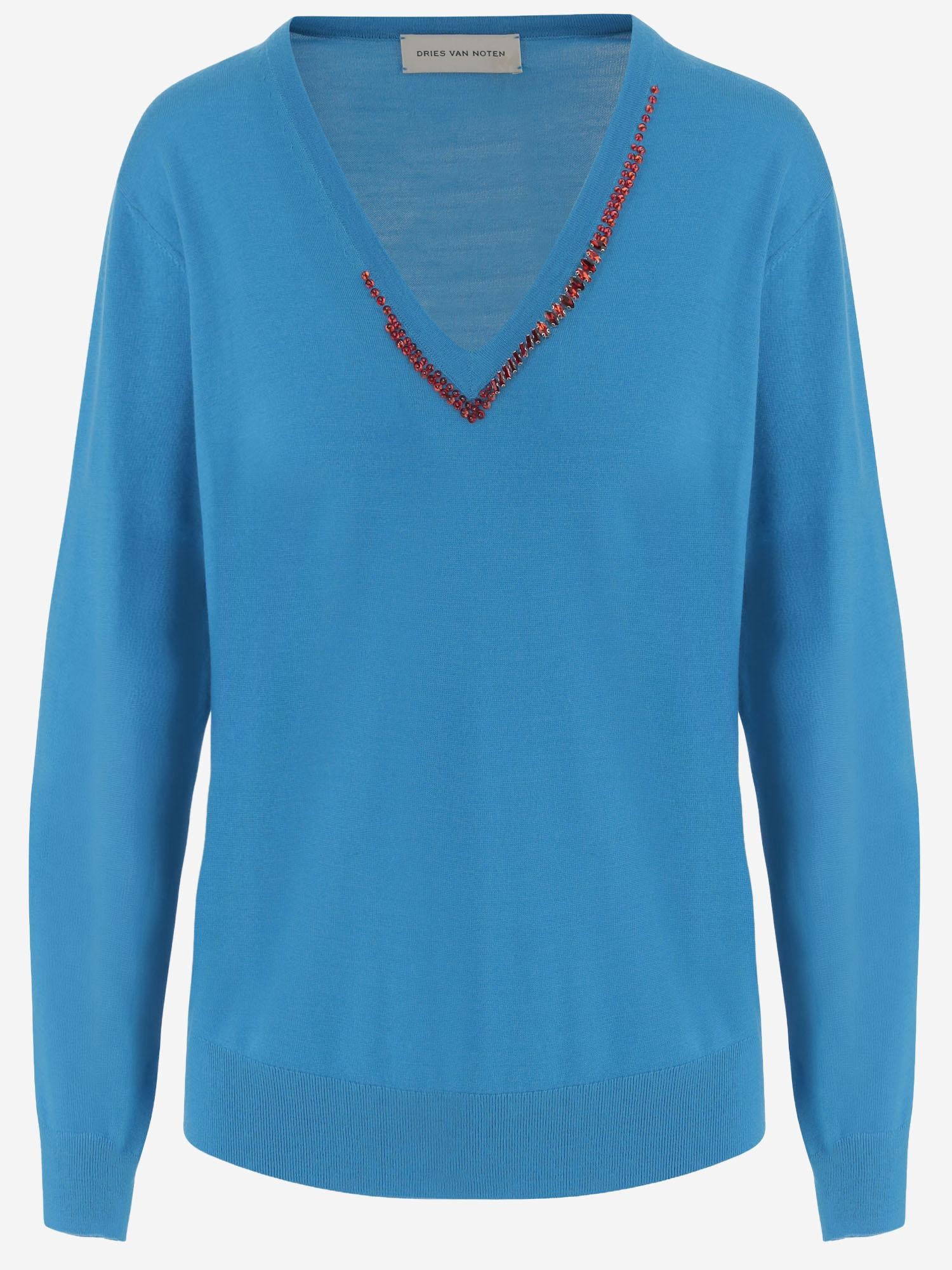 MAGLIA IN LANA CON DECORAZIONE SULLO SCOLLO 011204 3700503 DRIES VAN NOTEN 