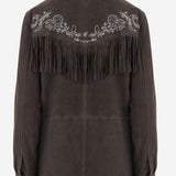 Giacca con frange in pelle scamosciata UN05 RSC309 UNCOMMON 