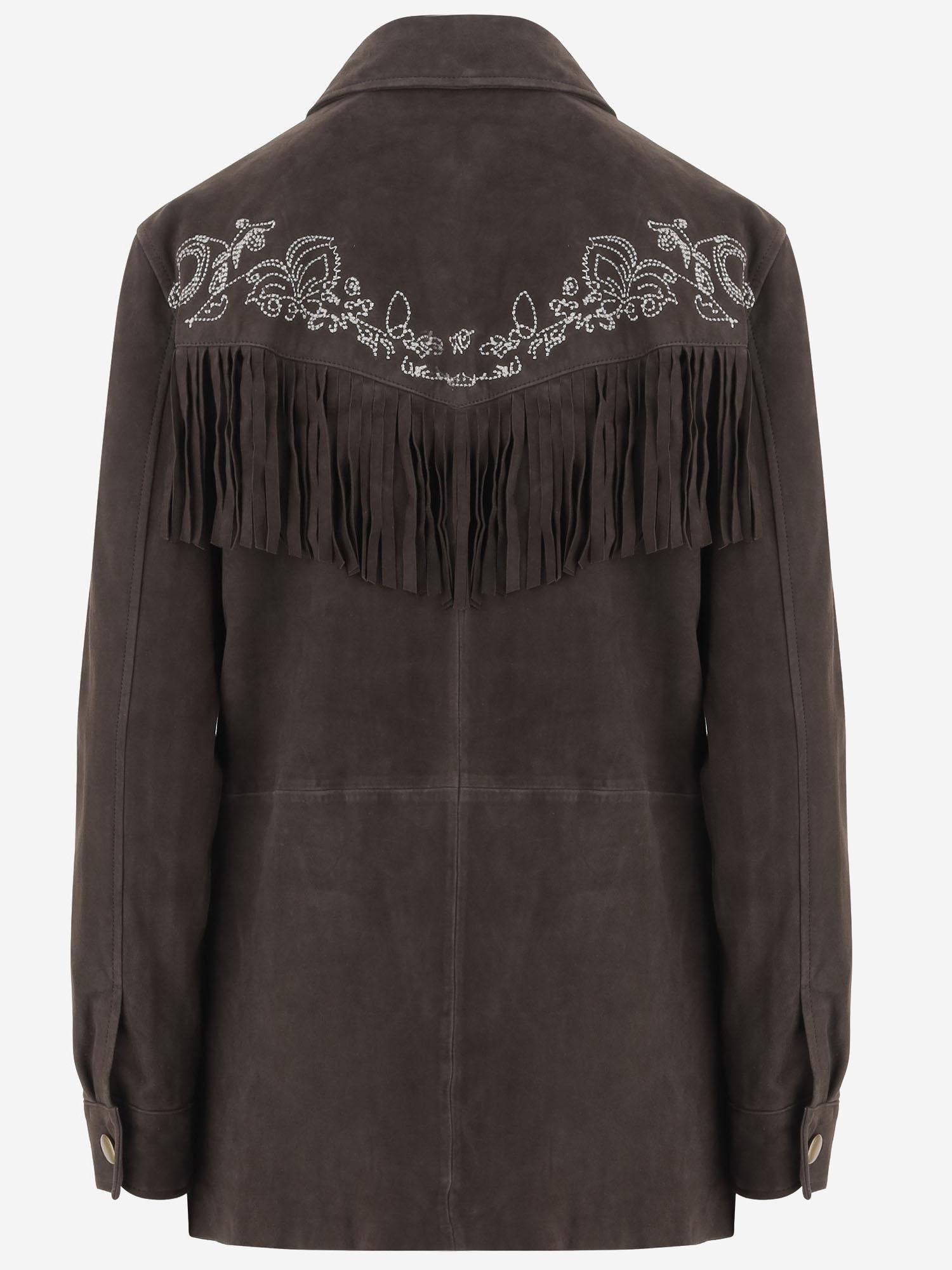 Giacca con frange in pelle scamosciata UN05 RSC309 UNCOMMON 