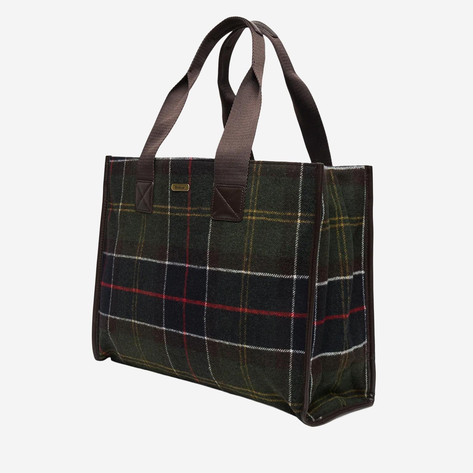 BORSA TOTE TURNBERRY IN MISTO LANA CON MOTIVO CHECK LBA0424 OL91 BARBOUR 