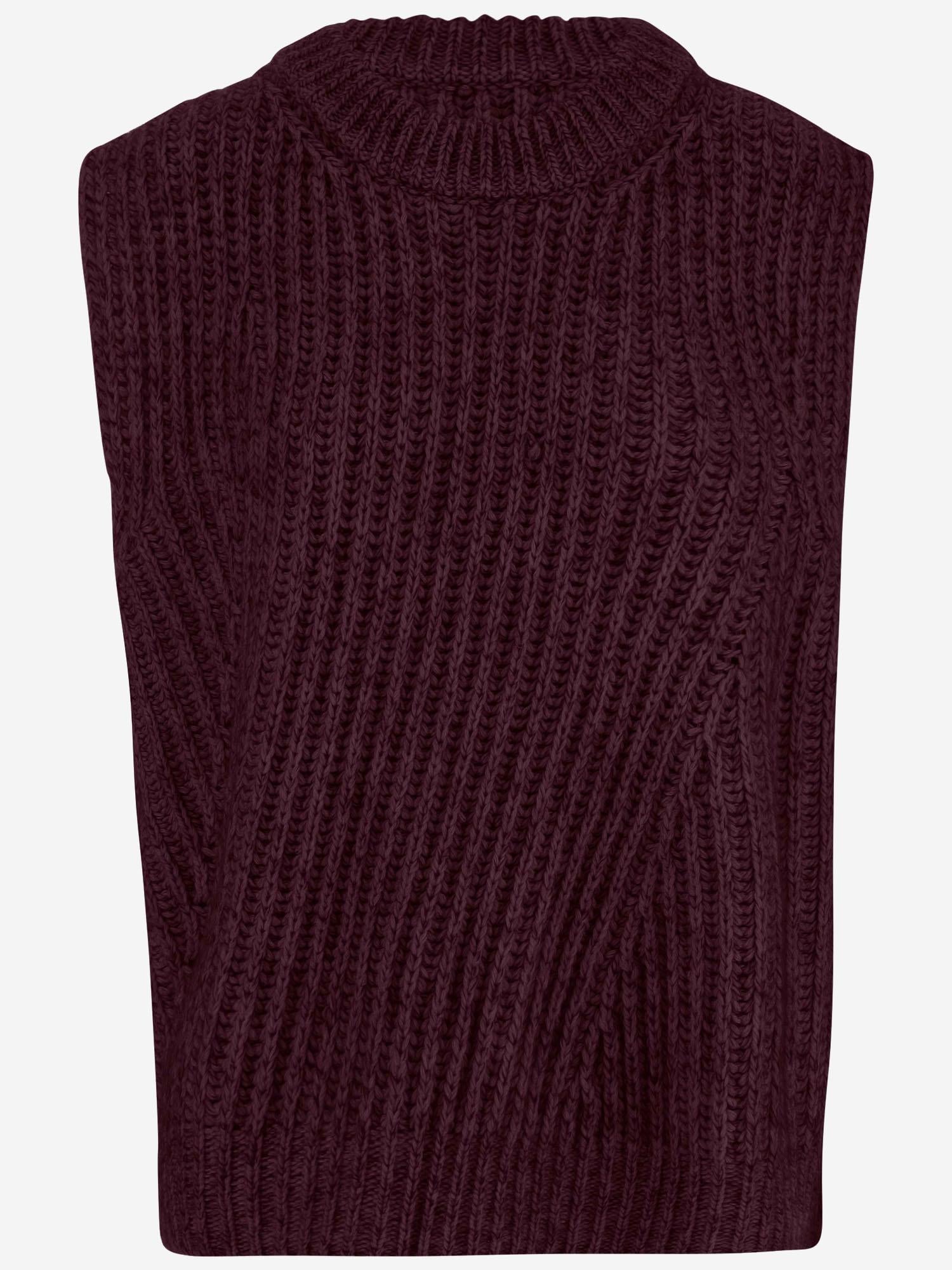 Maglione smanicato in misto lana a coste W25663 0550 SASUPHI 