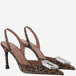 CAMELIA SLINGBACK IN SUEDE CAMELIASLING LEOPARD AMINA MUADDI 