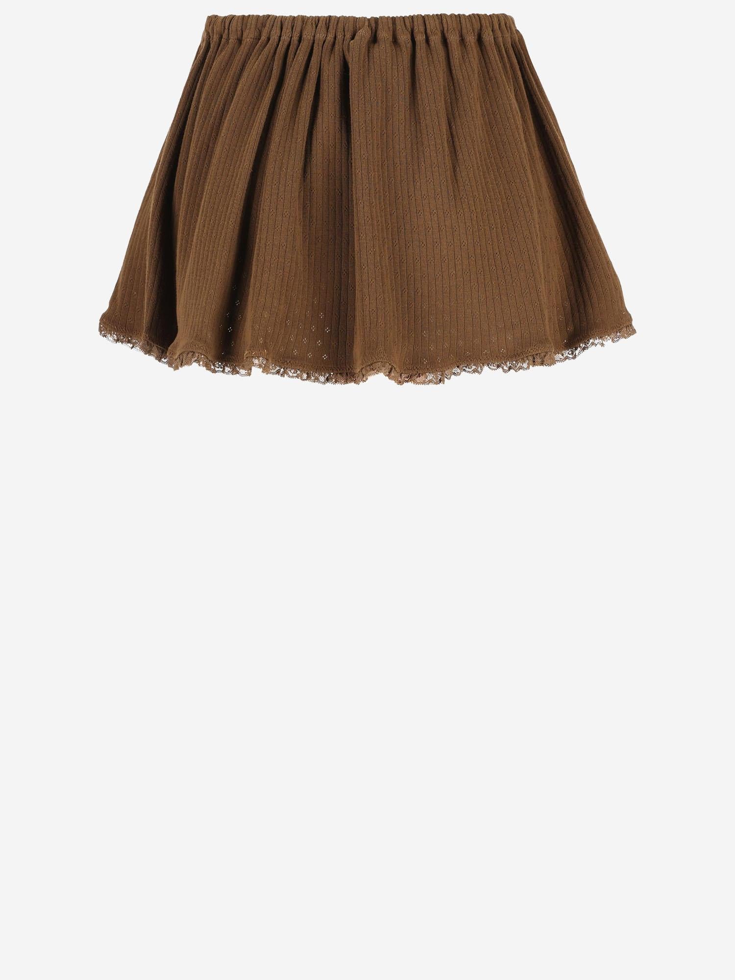 MINIGONNA IN COTONE CON LOGO MG2654 19DFF0324 MIU MIU 