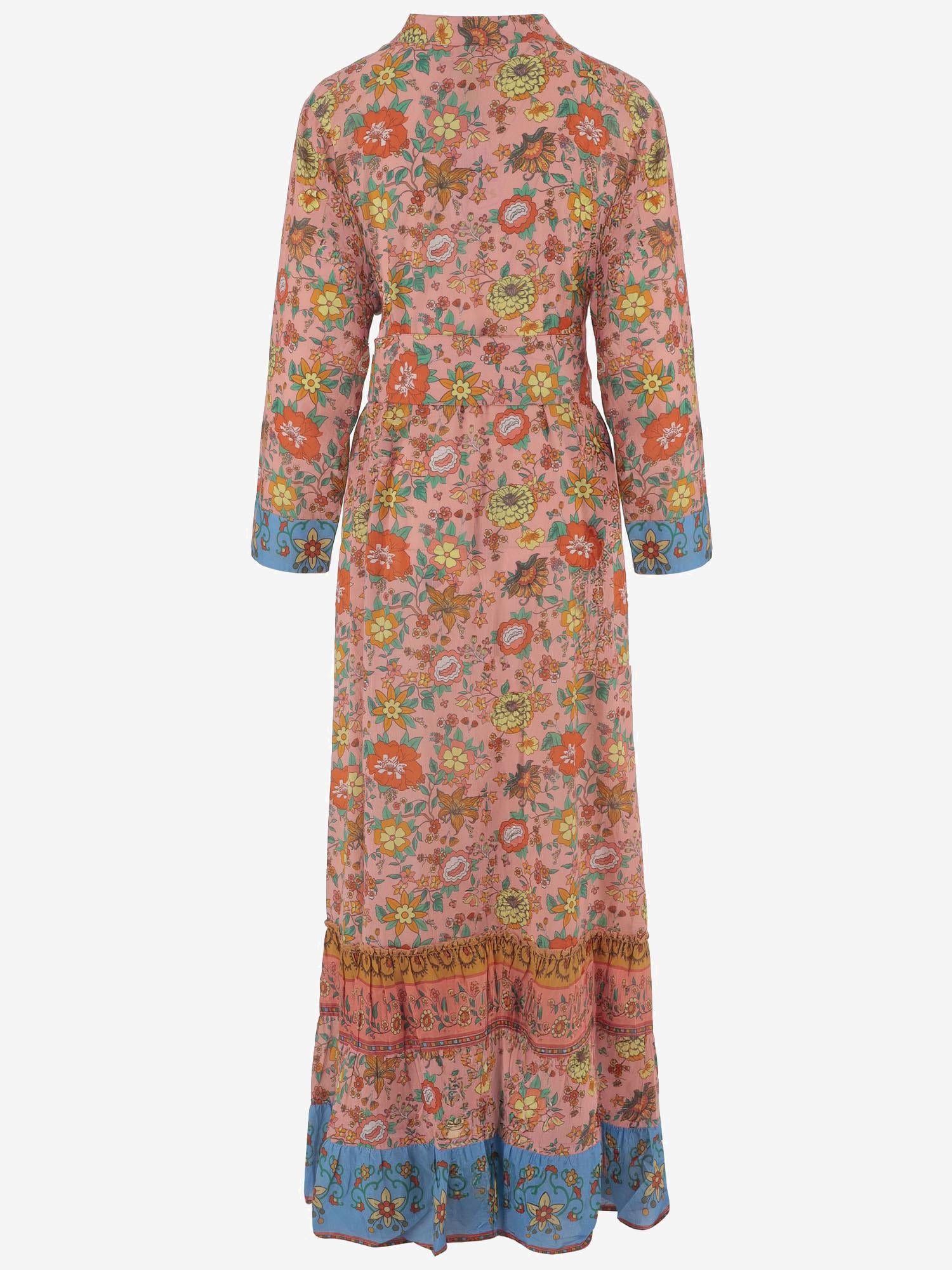 ABITO IN COTONE CON MOTIVO FLOREALE<BR/> LAURA 03PINK PEPS CANNES 