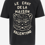 T-SHIRT IN COTONE STAMPATO CHAT DE LA MAISON 7V3MG16P B329RA VALENTINO 