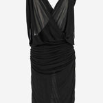 ABITO MIDI IN VISCOSA DRAPPEGGIATA 779418 Y096Q1000 SAINT LAURENT 
