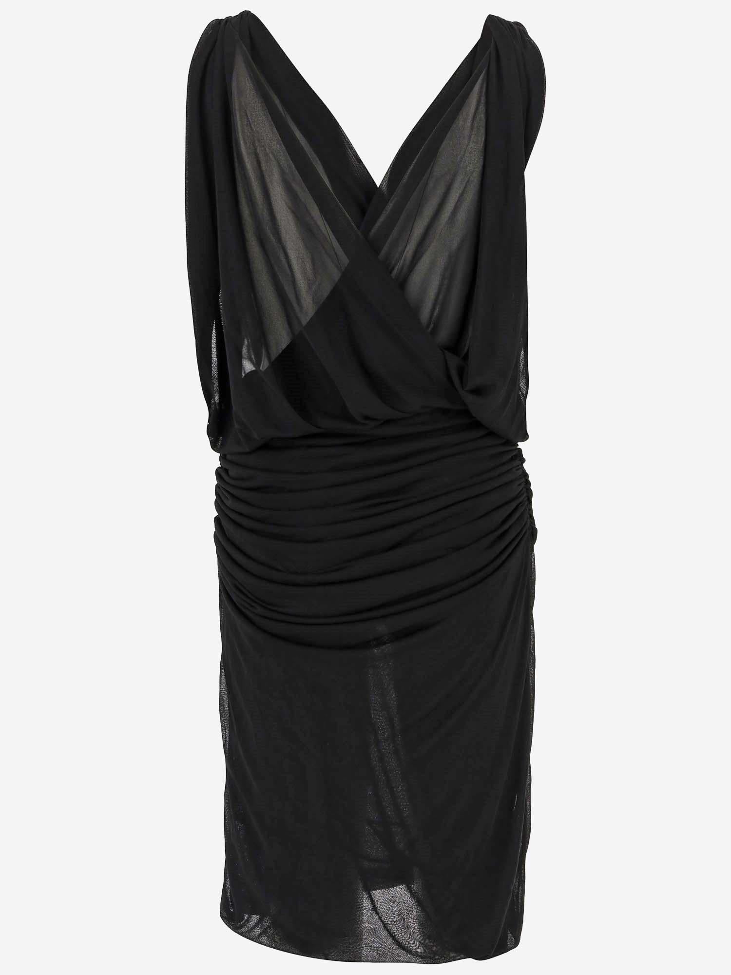 ABITO MIDI IN VISCOSA DRAPPEGGIATA 779418 Y096Q1000 SAINT LAURENT 