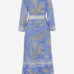 ABITO IN COTONE CON MOTIVO floreale NEWTOILE 03BLUEGREY PEPS CANNES 