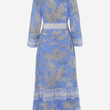 ABITO IN COTONE CON MOTIVO floreale NEWTOILE 03BLUEGREY PEPS CANNES 