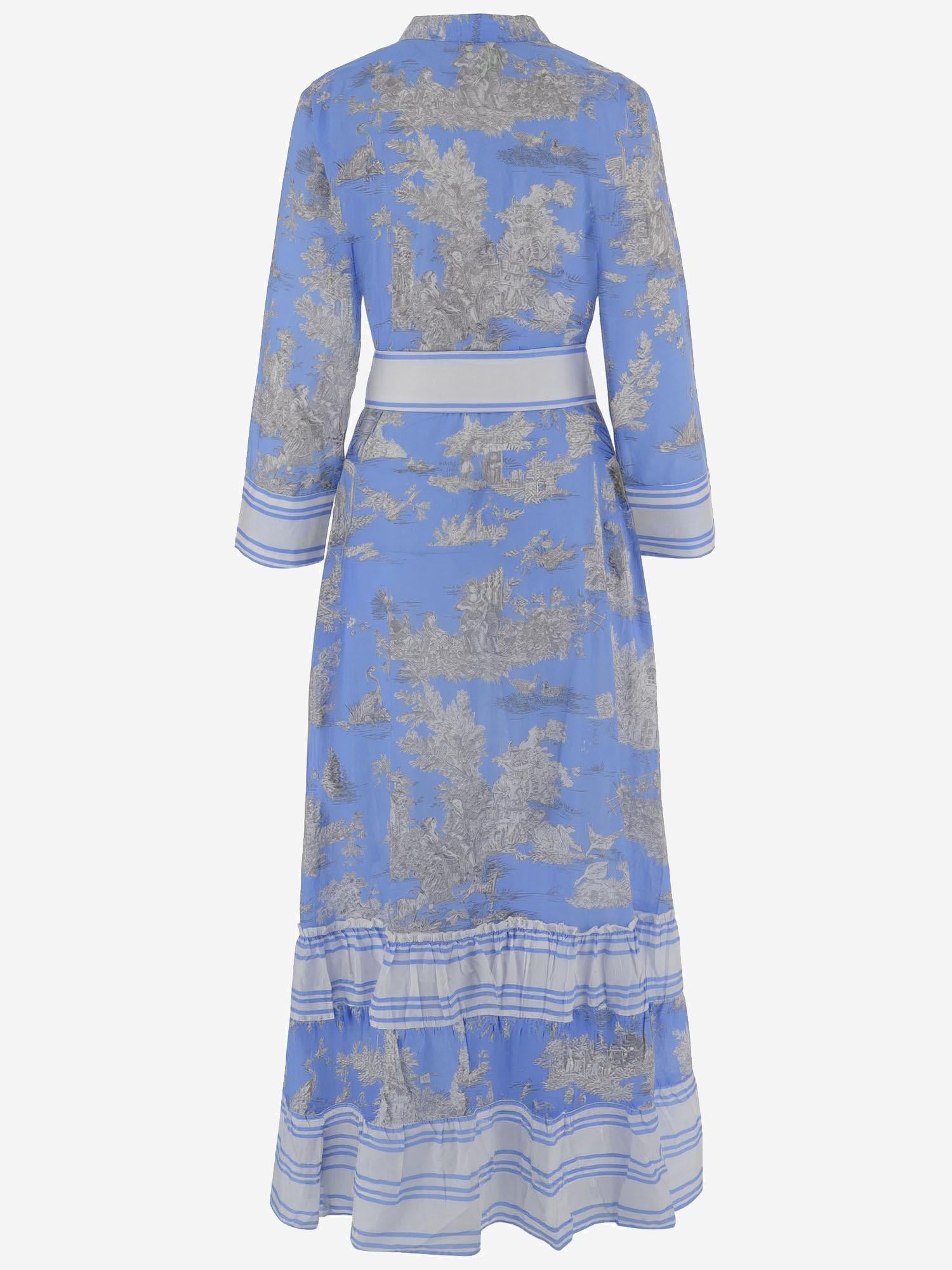 ABITO IN COTONE CON MOTIVO floreale NEWTOILE 03BLUEGREY PEPS CANNES 
