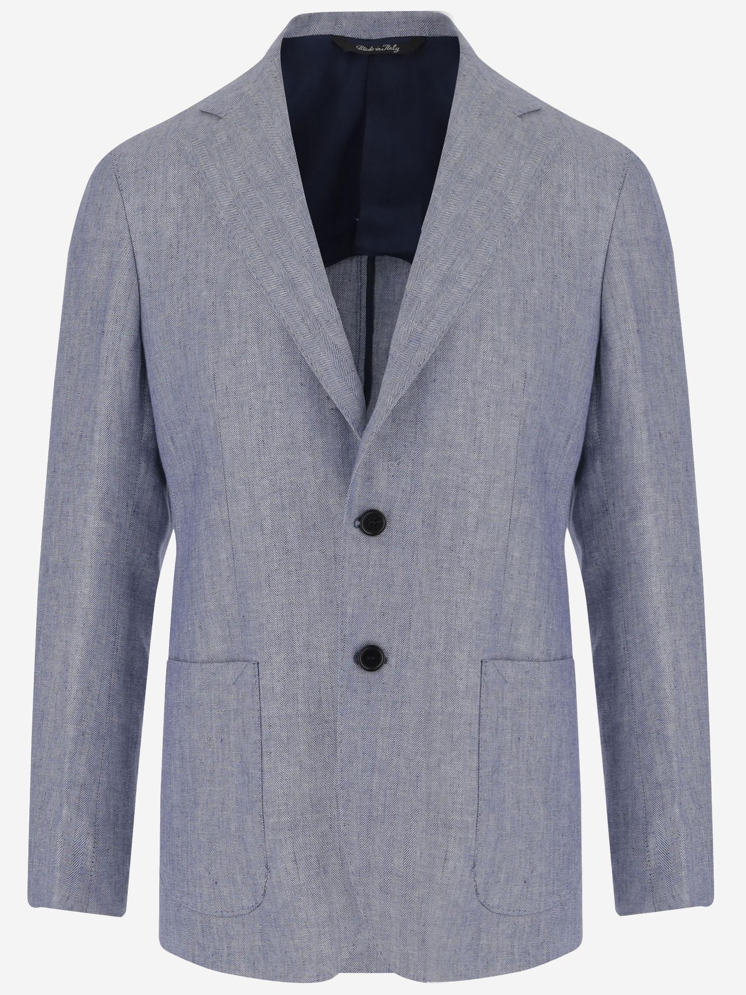 GIACCA MONOPETTO IN LINO GNAPOLI 2655U282 BRIAN DALES 