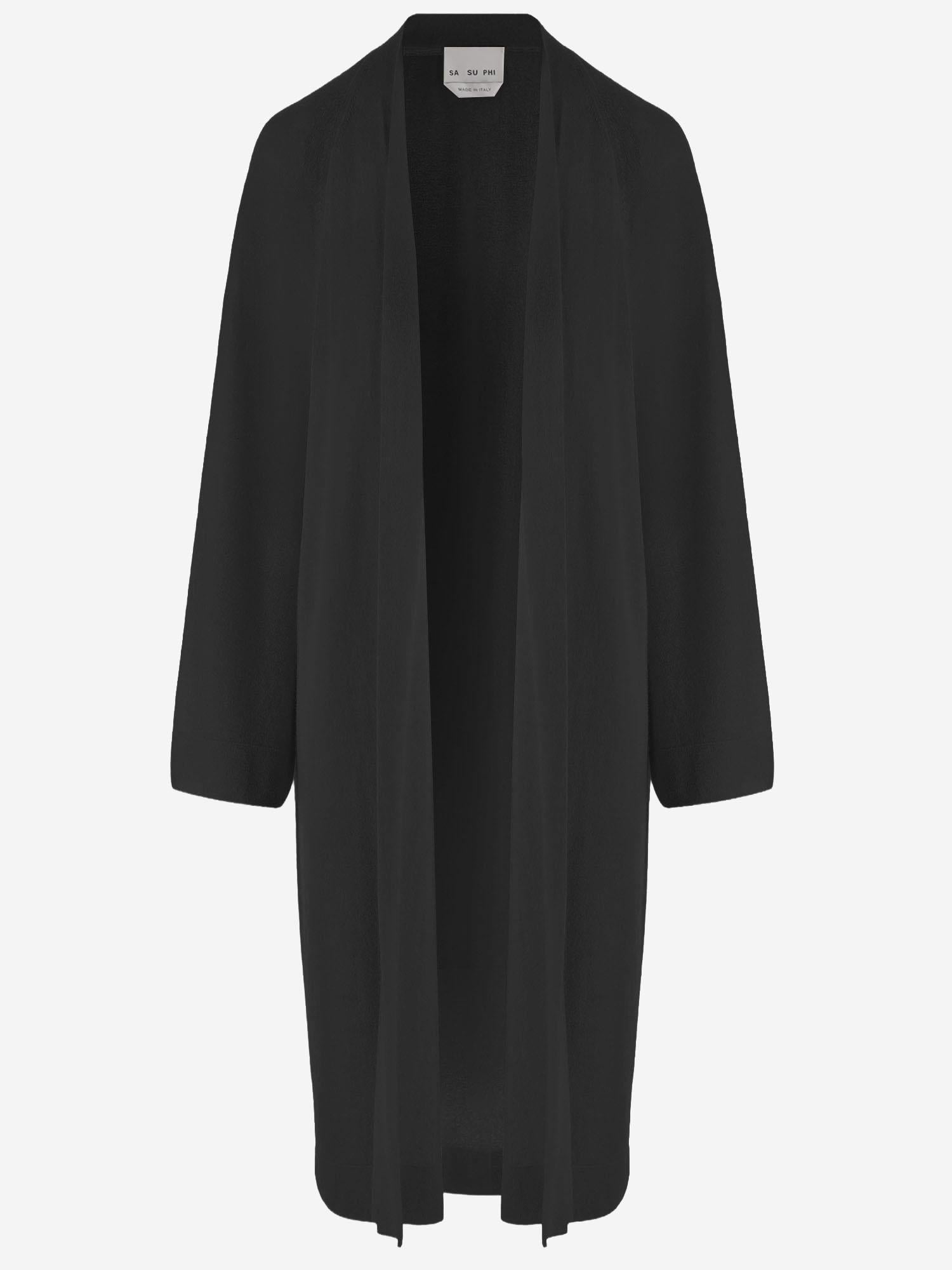 MAGLIA LUNGA APERTA IN CASHMERE E SETA S26735 0900 SASUPHI 