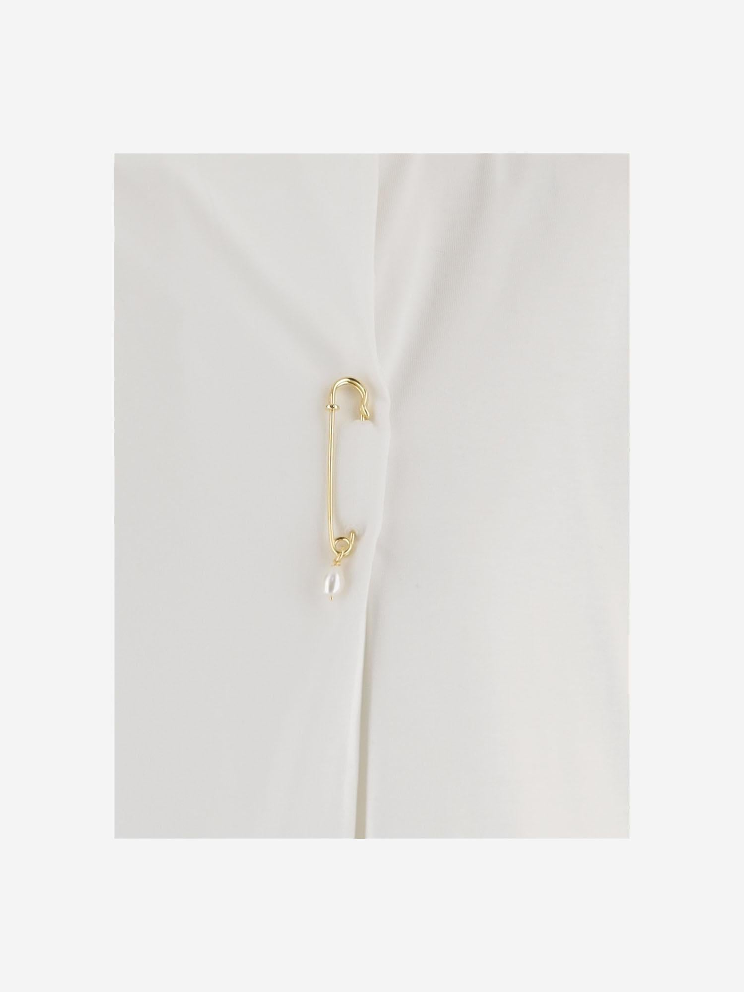 T-SHIRT IN COTONE CON SPILLA DECORATIVA 6261K21051 White CARVEN 