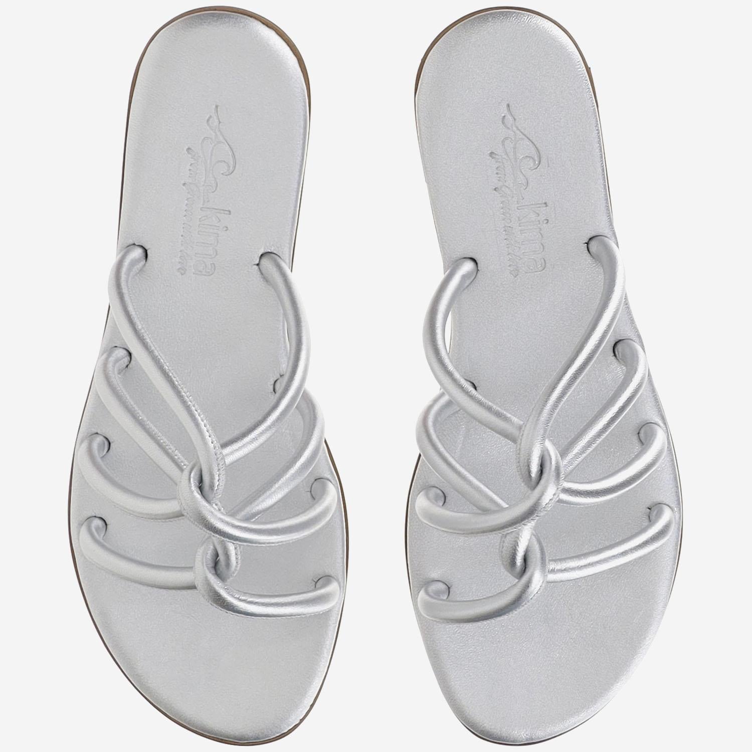 SANDALI IN PELLE TASO TUB ARGENTO KIMA 