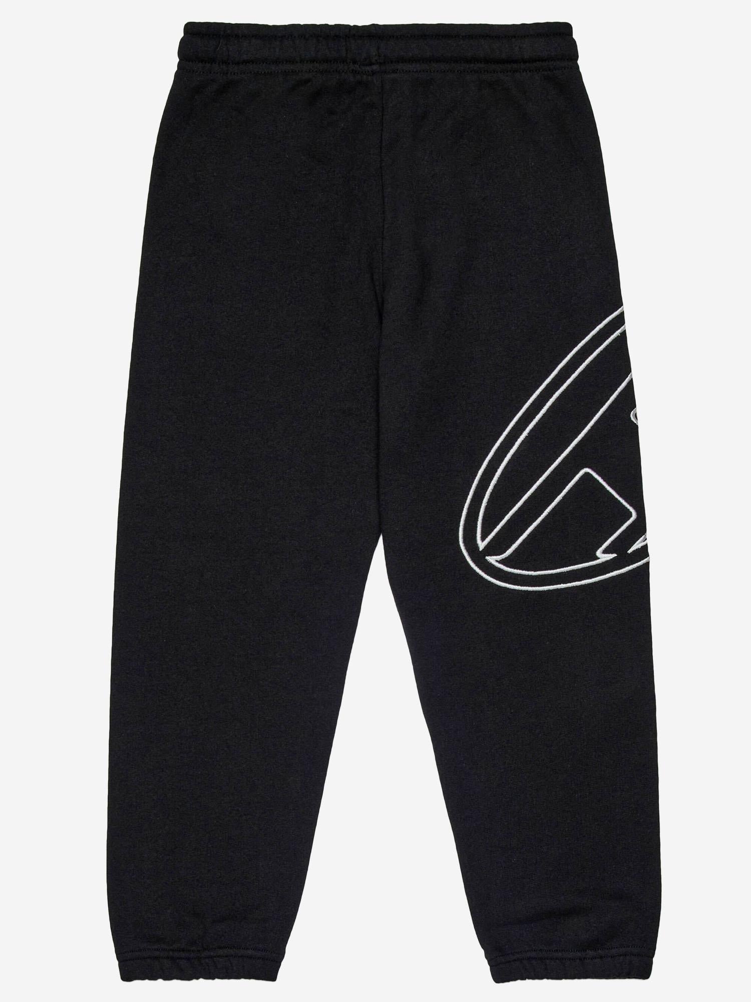 Pantaloni in cotone con ricamo Oval D J02272 0GYCJK900 DIESEL KIDS 
