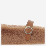 Ballerine ornamento Gancini in shearling 01K586 003CEDARBISCOTTO SALVATORE FERRAGAMO 