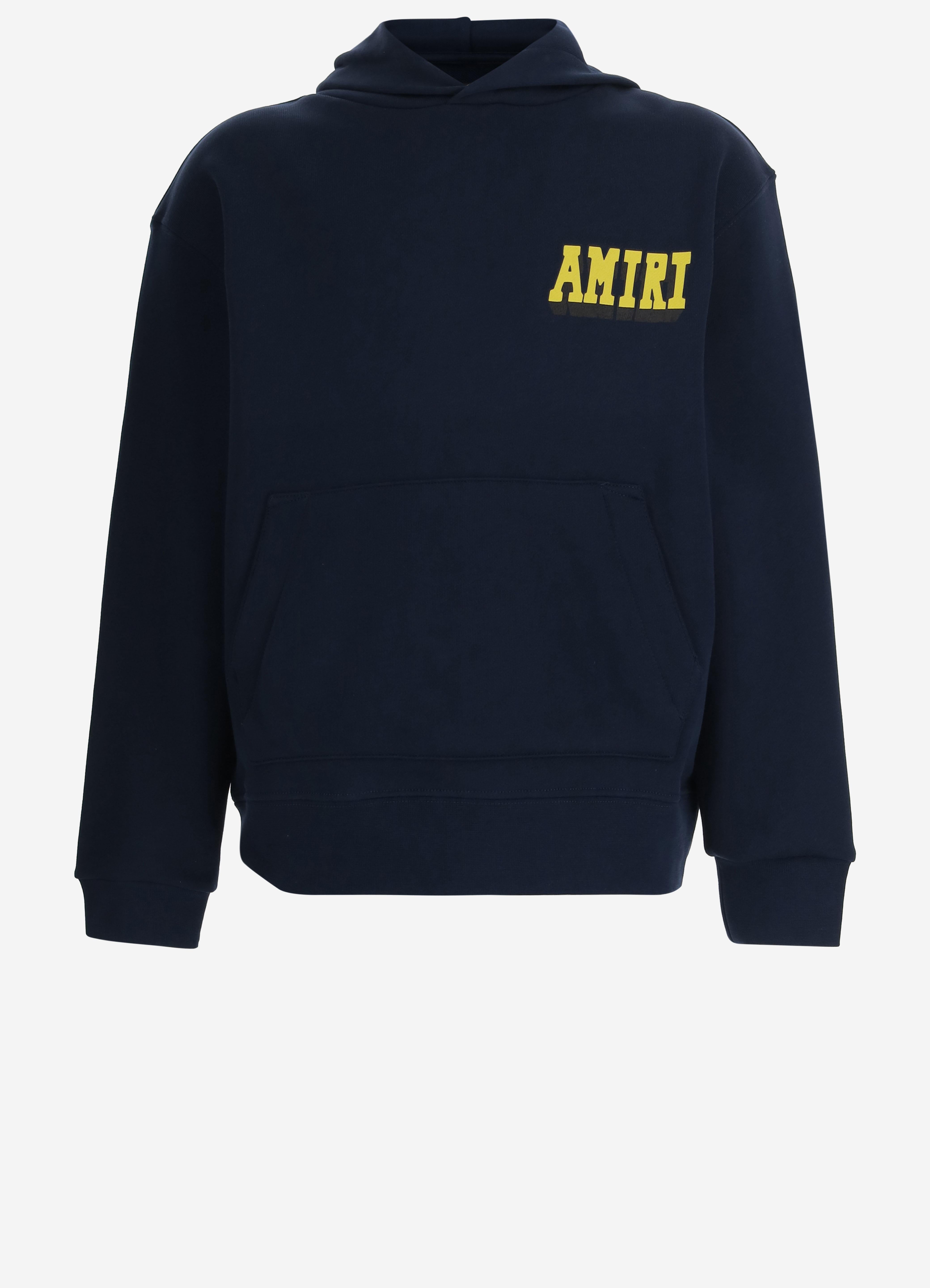 FELPA IN COTONE CON STAMPA E LOGO AKJYHD 1023Midnight Blue AMIRI KIDS 