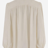 BLUSA OVERSIZE CON VOLANT IN JACQUARD DI SETA CH25WHT40323 107 CHLOE 