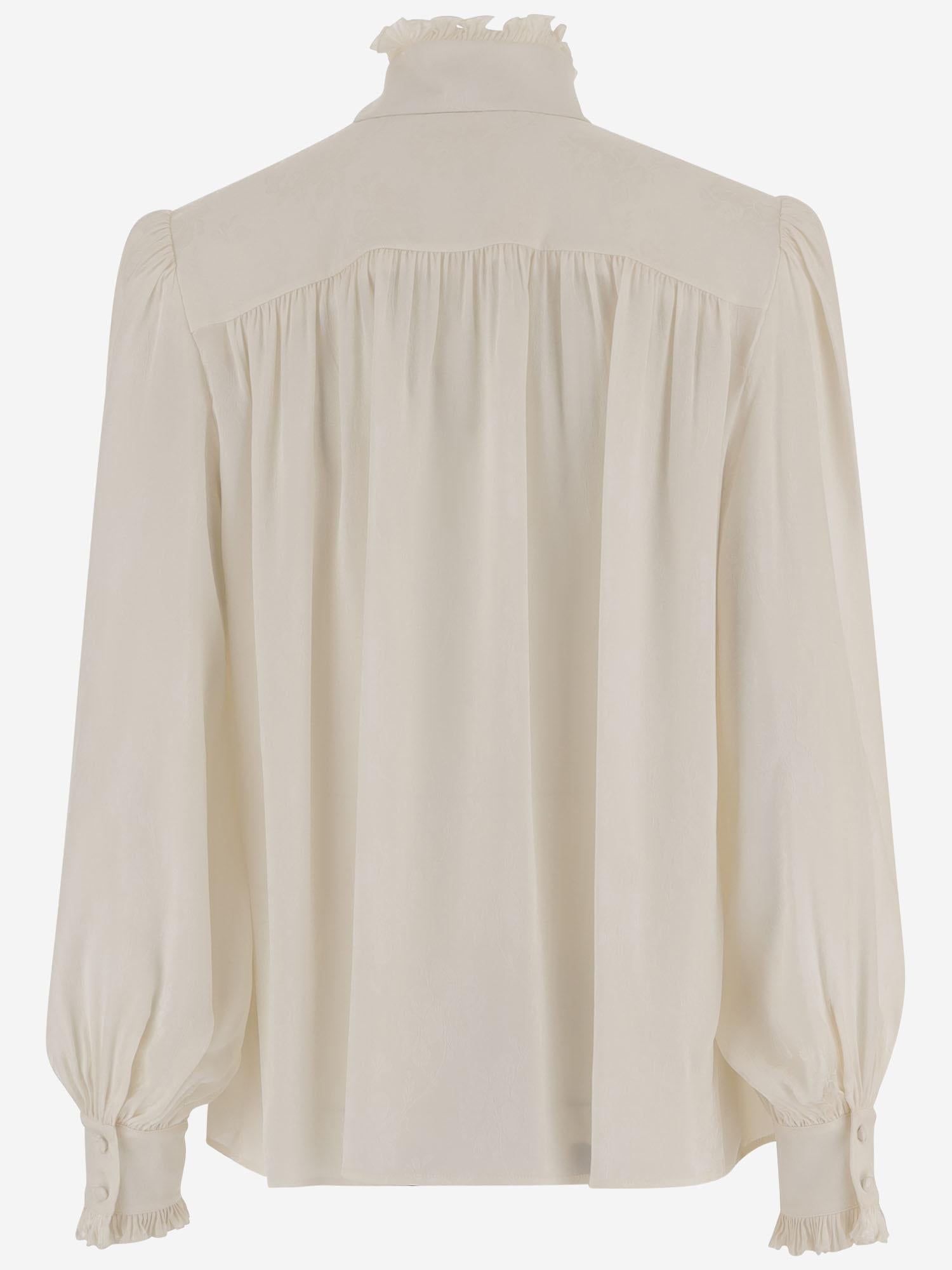 BLUSA OVERSIZE CON VOLANT IN JACQUARD DI SETA CH25WHT40323 107 CHLOE 