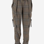 PANTALONI CHECK IN VISCOSA E SETA 8107907 BRUSHIPCHECK BURBERRY 