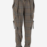 PANTALONI CHECK IN VISCOSA E SETA 8107907 BRUSHIPCHECK BURBERRY 