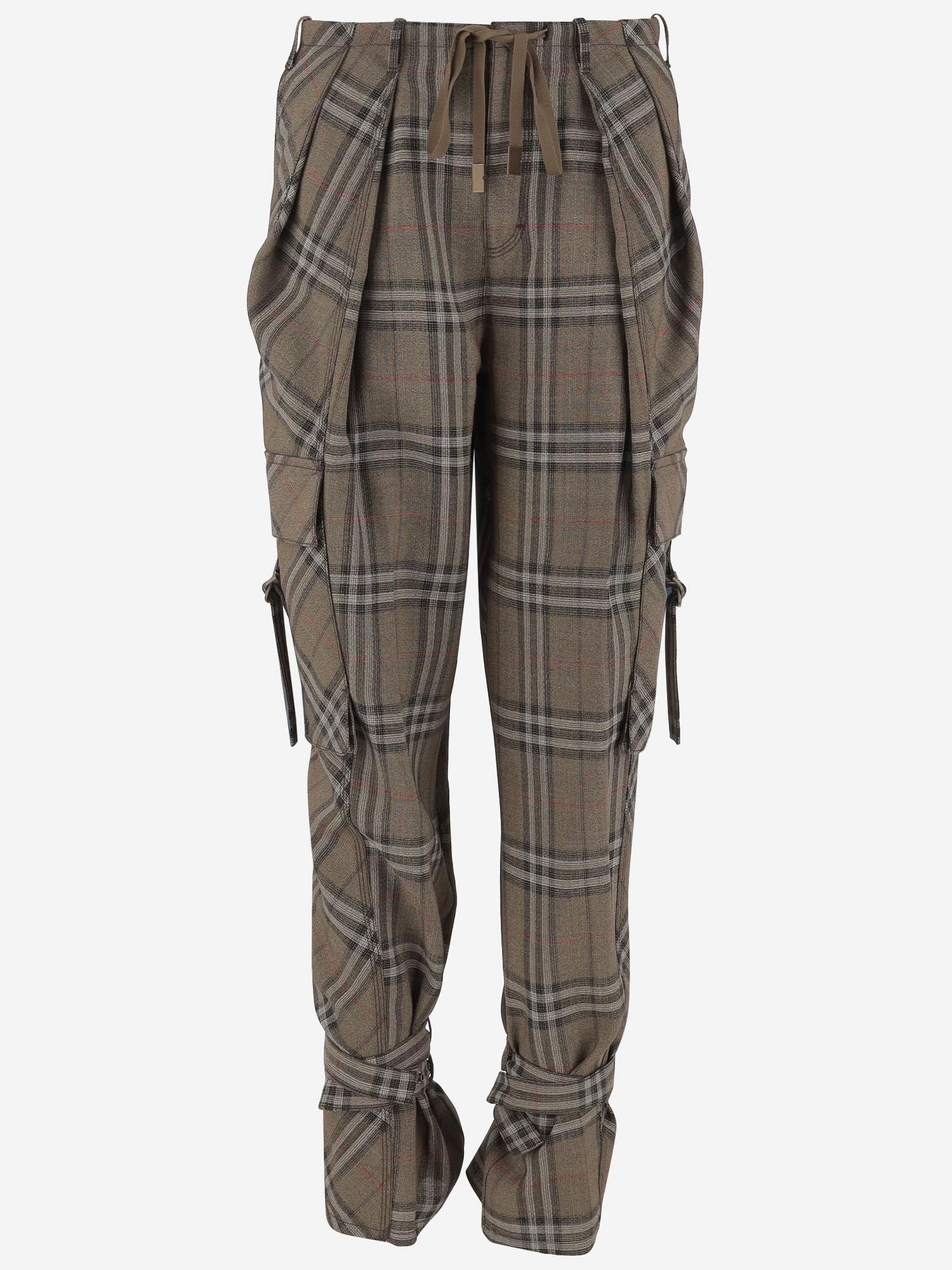 PANTALONI CHECK IN VISCOSA E SETA 8107907 BRUSHIPCHECK BURBERRY 