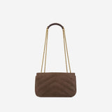BORSA LOULOU PICCOLA IN MATELASSÉ SUEDE 801437 AAEY62358 SAINT LAURENT 