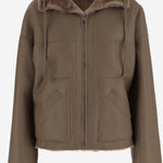 GIACCA REVERSIBILE IN SHEARLING 25069 300MASTICE BLANCHA 