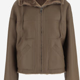 GIACCA REVERSIBILE IN SHEARLING 25069 300MASTICE BLANCHA 