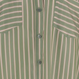 CAMICIA IN CUPRO A RIGHE CON TASCHE APPLICATE 010712 3274604 DRIES VAN NOTEN 