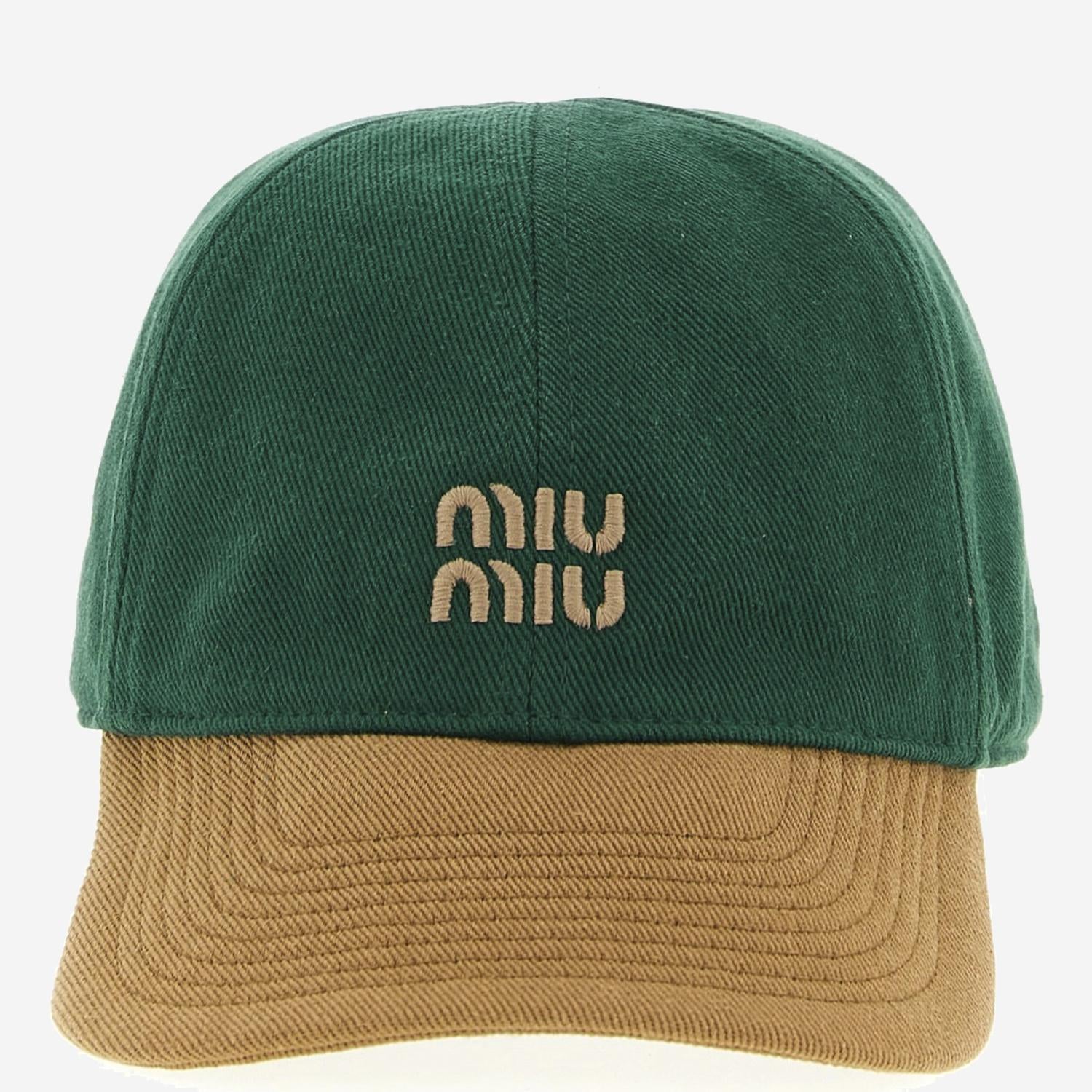 Cappello da baseball in drill di cotone 5HC369 2CWCF04Z5 MIU MIU 