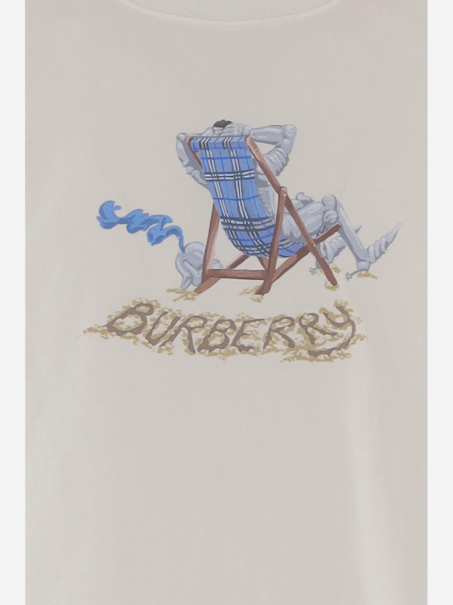T-shirt in cotone Beach Knight 8123483 CHALK BURBERRY 