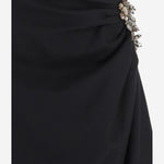 GONNA IN LANA CON DRAPPEGGIO E APPLICAZIONE DECORATIVA 010880 2193509 DRIES VAN NOTEN 