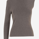 MAGLIONE ASIMMETRICO IN LANA CON COLLO ALTO E DRAPPEGGIO LATERALE 321925 BEIGE MAGDA BUTRYM 
