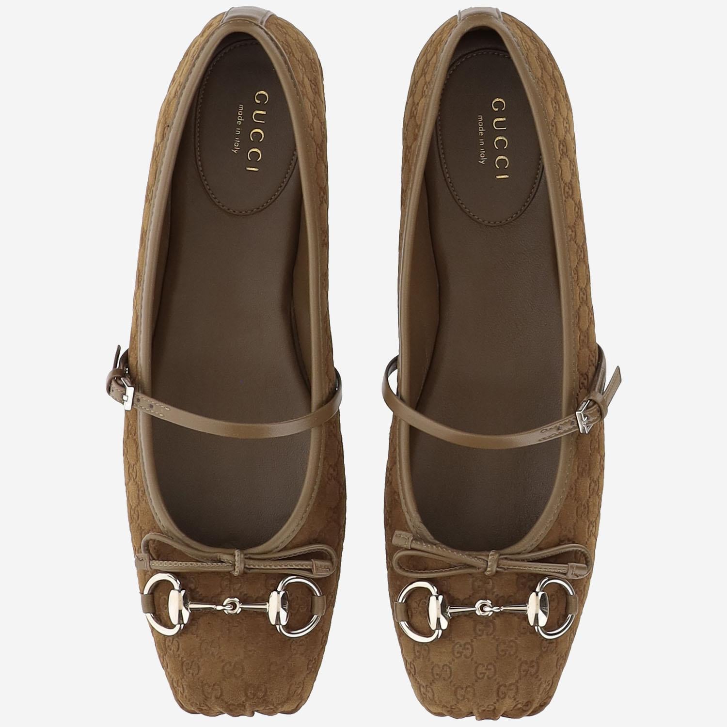 Ballerina in pelle scamosciata 814413 AAEEN2808 GUCCI 