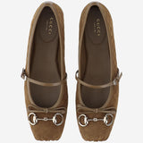 Ballerina in pelle scamosciata 814413 AAEEN2808 GUCCI 
