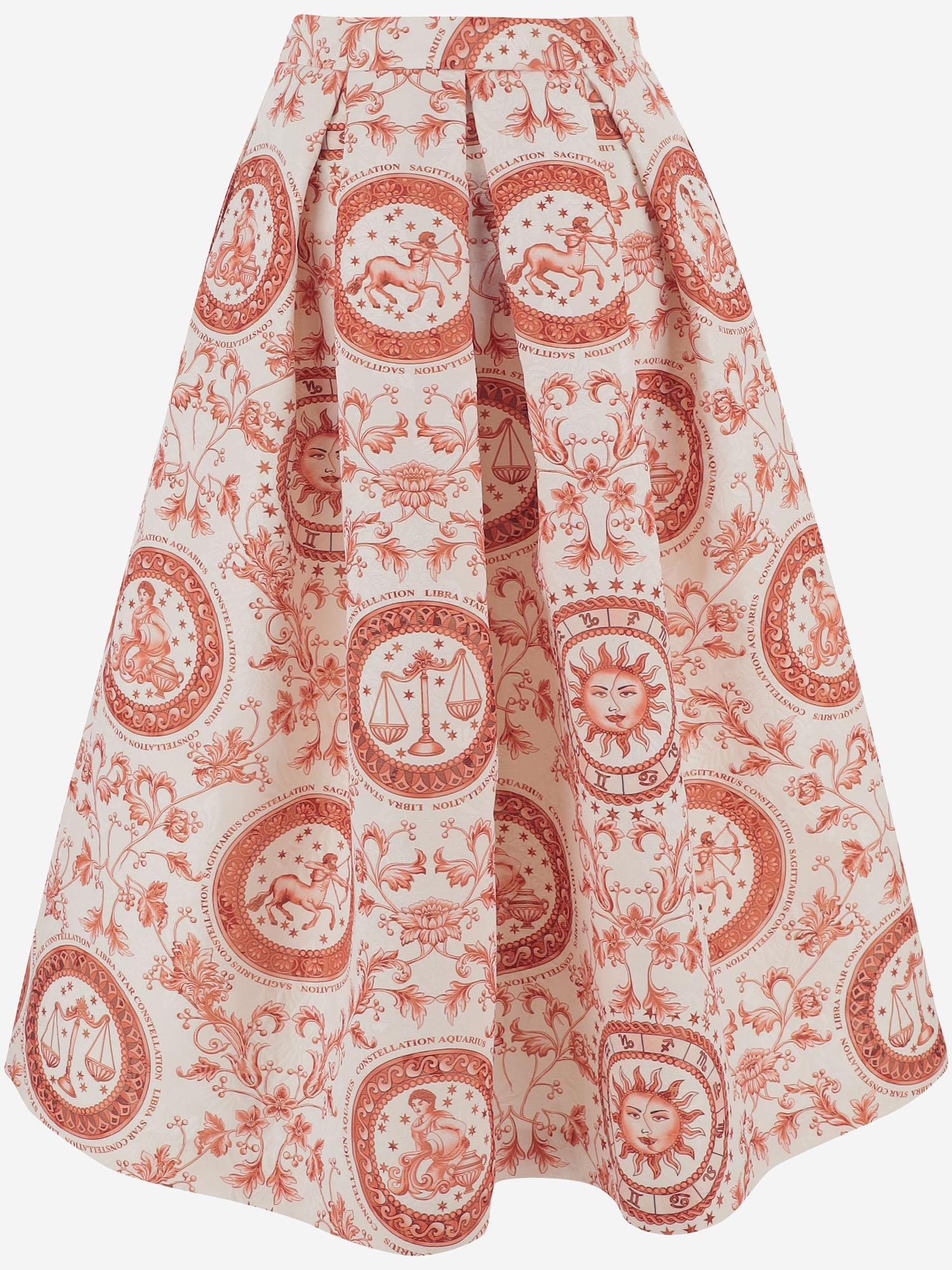 GONNA SVASATA CON STAMPA FANTASIA LUNA RED LUNATICA 