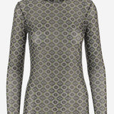 MAGLIA IN NYLON STRETCH CON MOTIVO GEOMETRICO 011121 2623604 DRIES VAN NOTEN 
