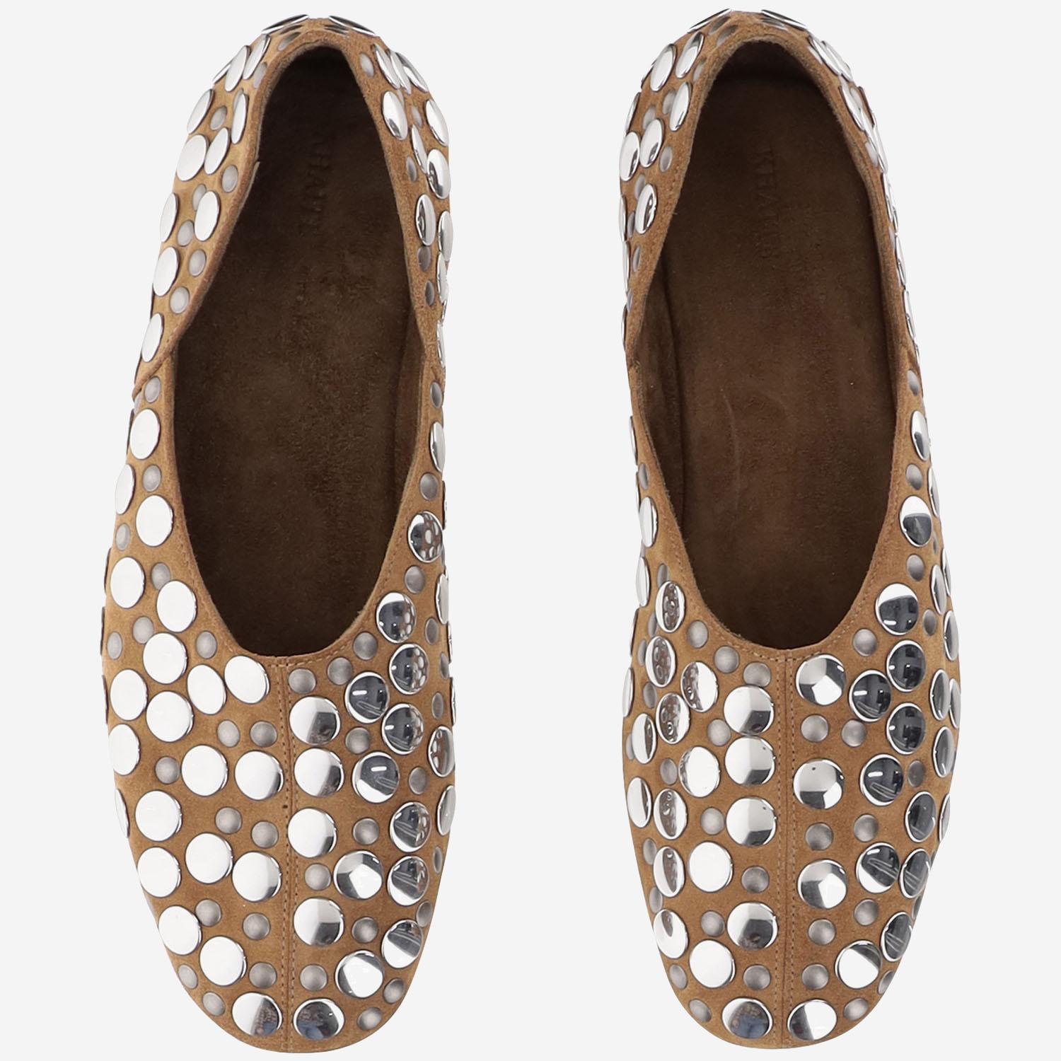 BALLERINE JANE IN PELLE CON BORCHIE F4059970 902 KHAITE 