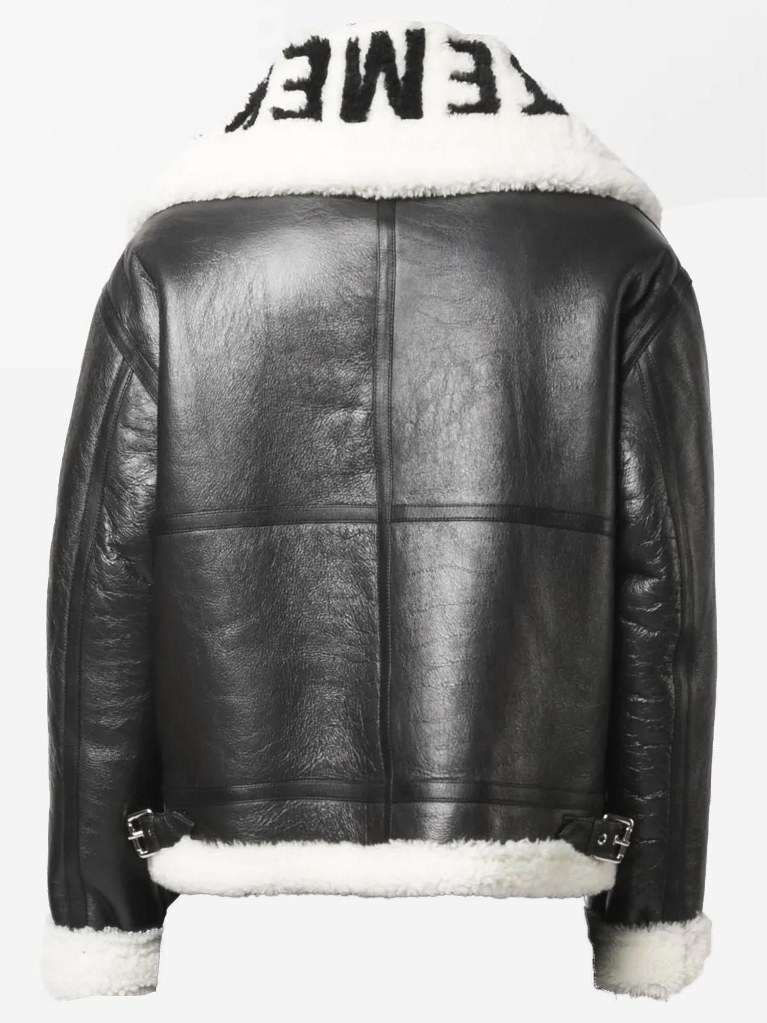 GIACCA IN PELLE CON LOGO UE54JA140B BLACK VETEMENTS 