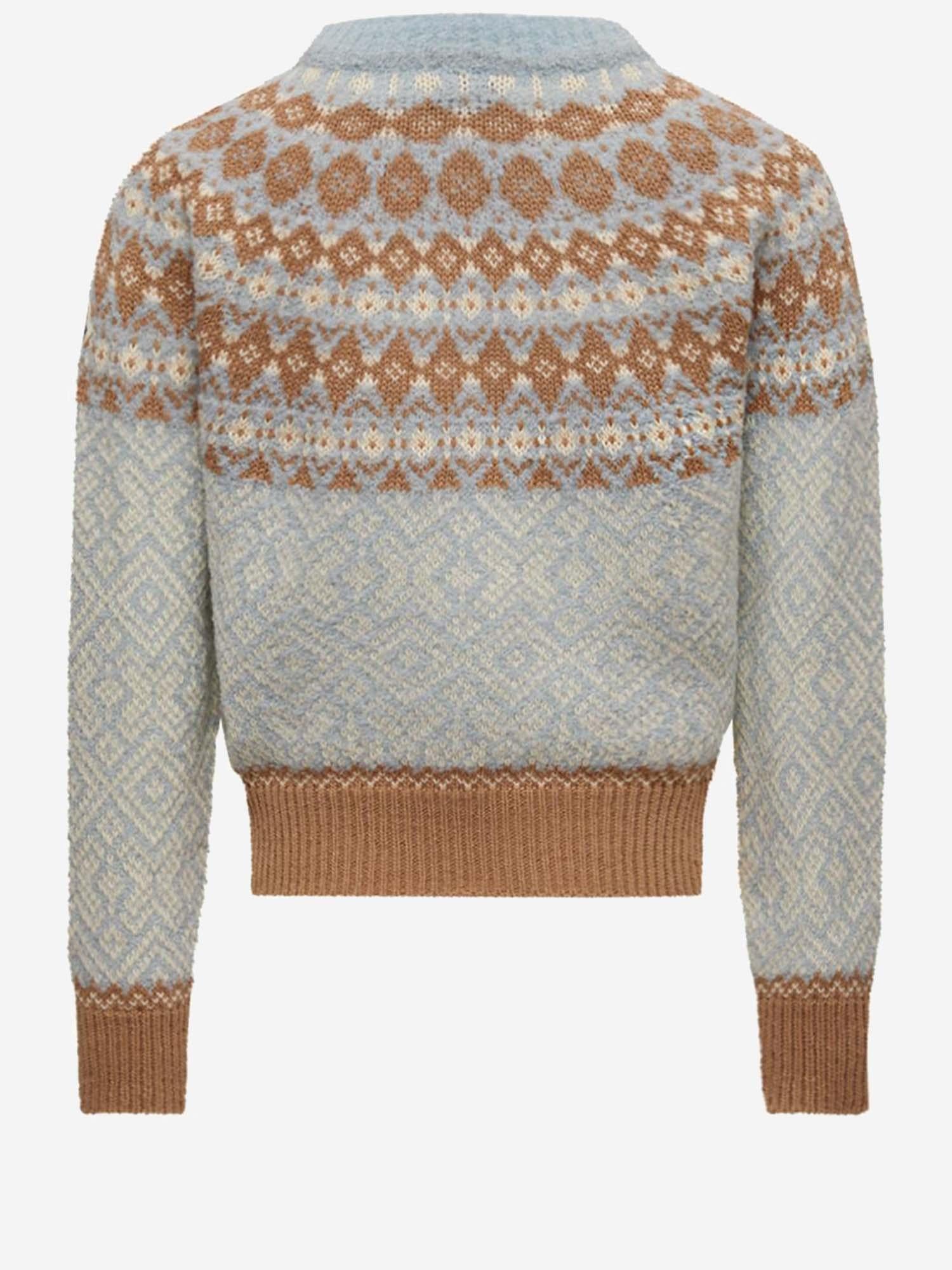 MAGLIONE IN MISTO LANA CON MOTIVO GEOMETRICO 9C00008M4505 702 MONCLER ENFANTS 