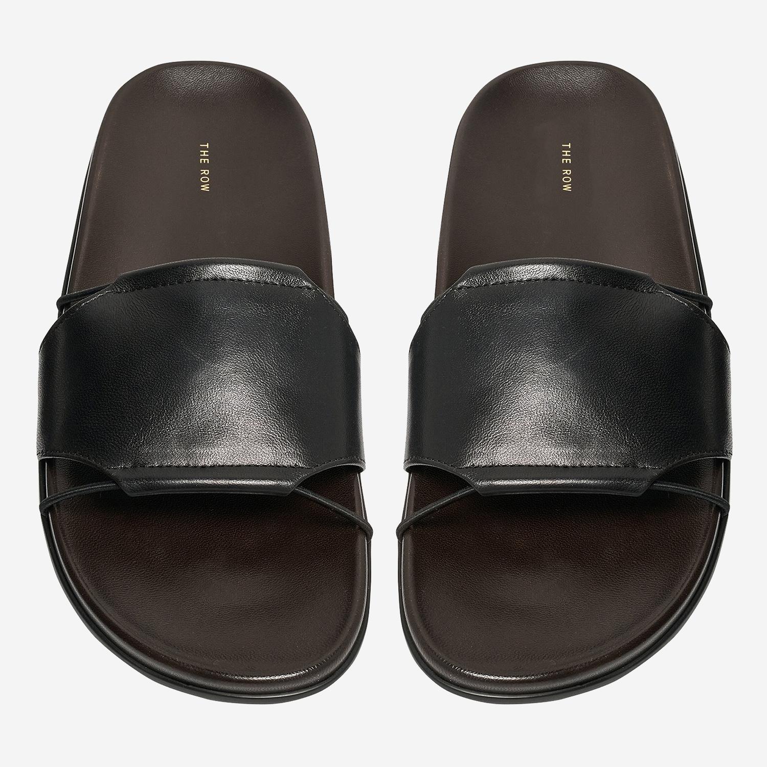 SANDALI VIVIENNE SLIDE IN PELLE F1792SN65 BLK THE ROW 