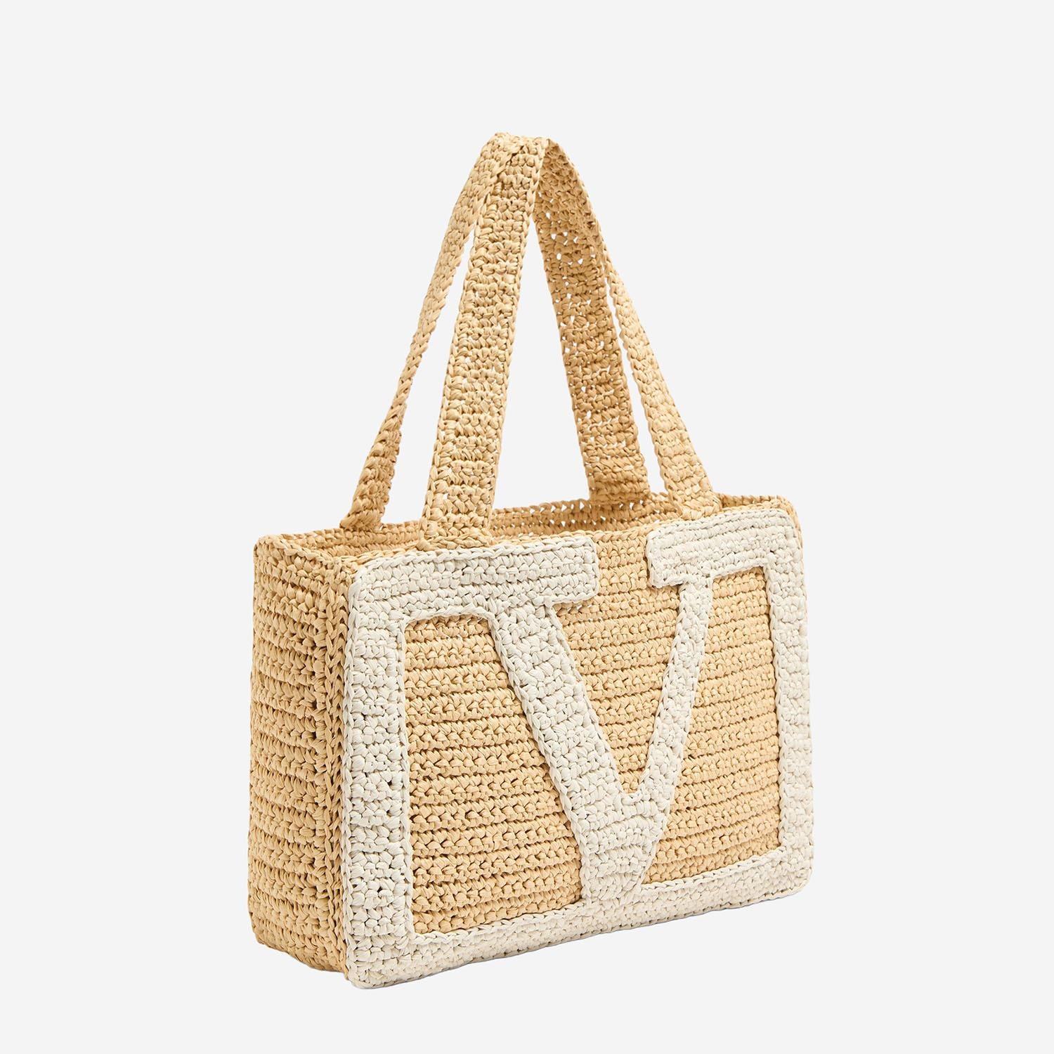 BORSA SHOPPING MEDIA VIVA SUPERSTAR IN RAFIA 8W2B0S11 QETCEM VALENTINO GARAVANI 