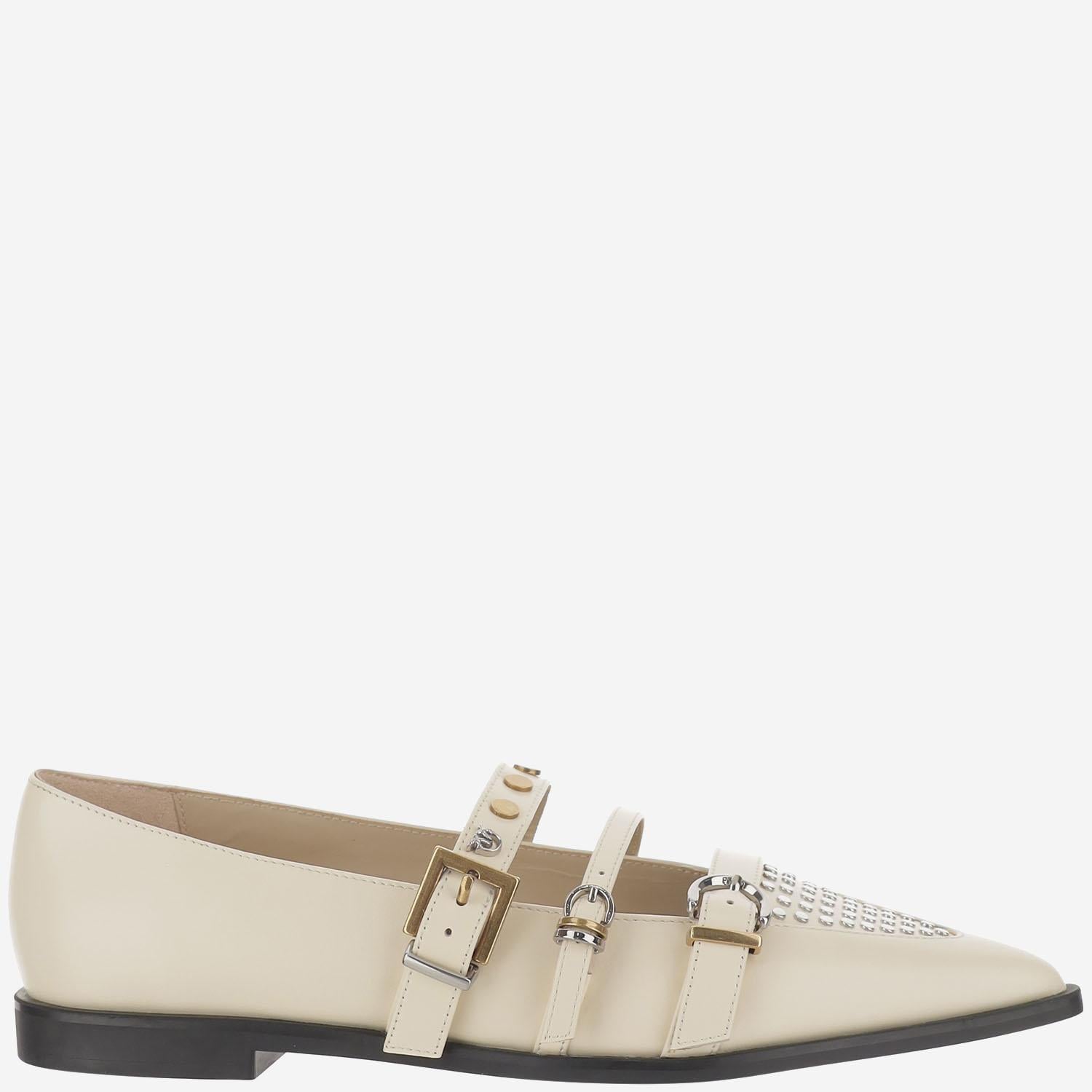 SCARPA A PUNTA CON FIBBIE IN PELLE SD0371 P001DY7 PINKO 