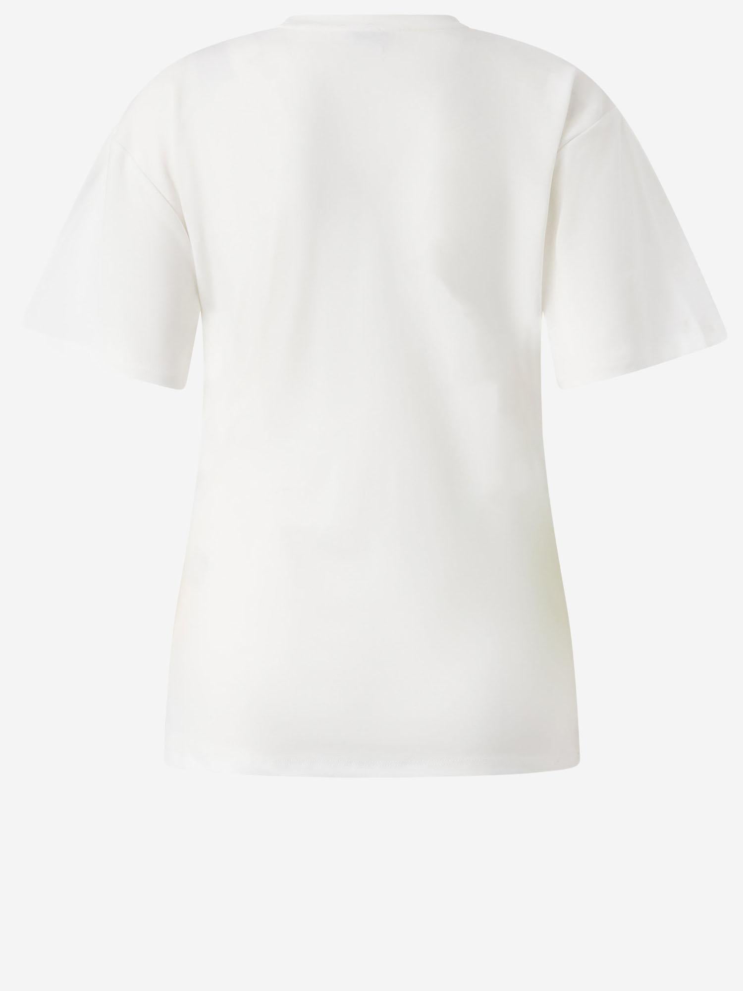 T-shirt con drappeggio e dettaglio dorato 106455 A35DZ05 PINKO 