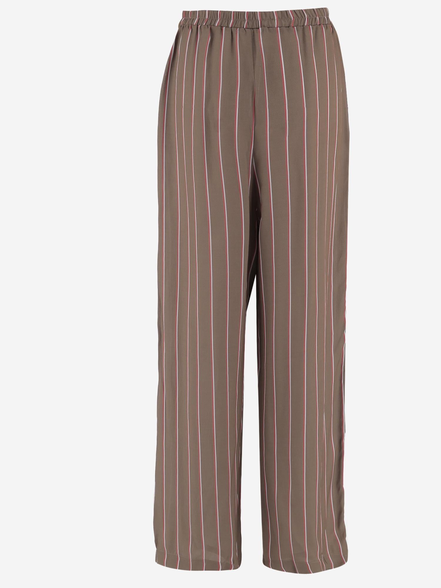 PANTALONI IN VISCOSA E SETA CON MOTIVO A RIGHE PAFS21923 279 THE FRANKIE SHOP 