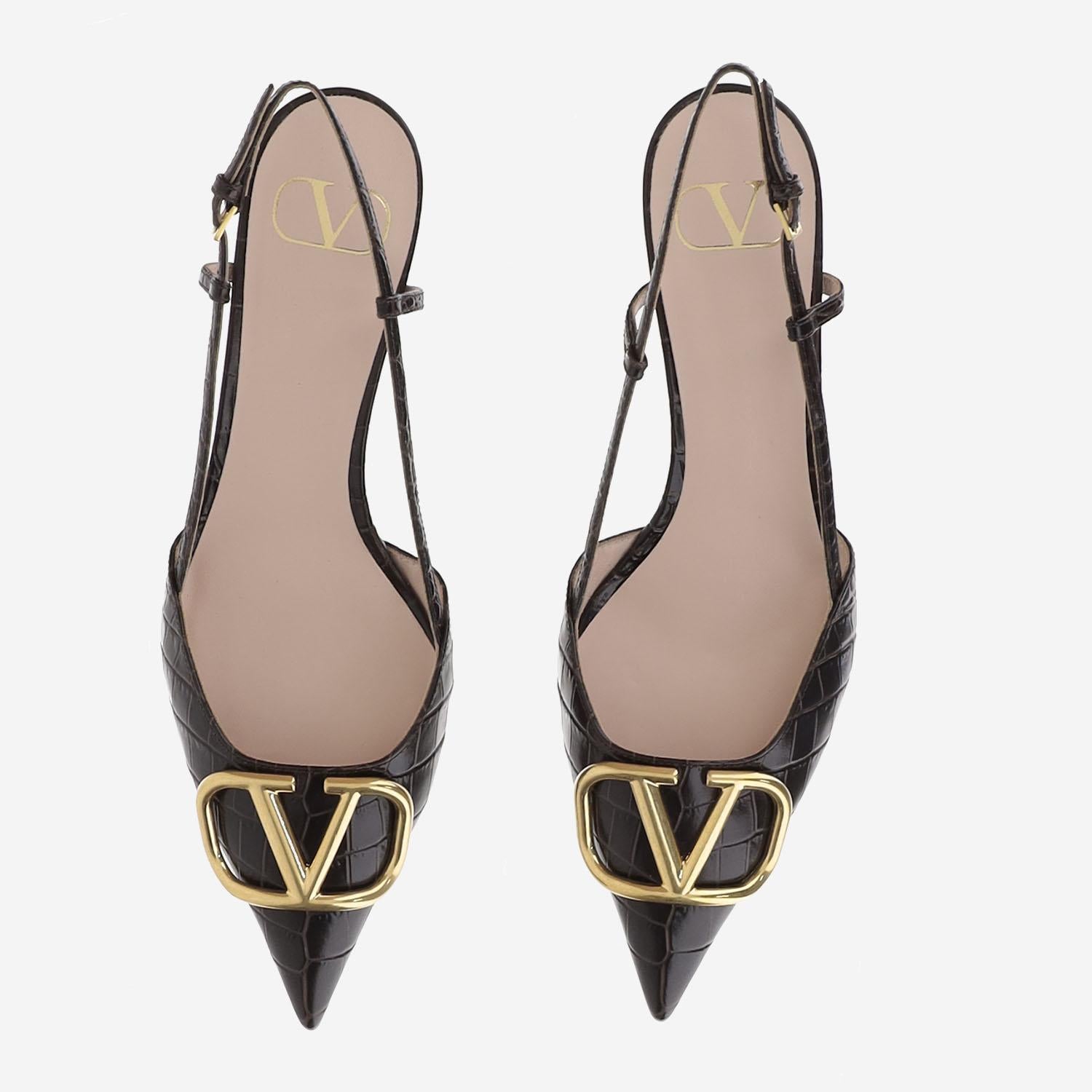 DÉCOLLETÉ SLINGBACK VLOGO SIGNATURE IN VITELLO STAMPATO 8W2S0Q70 LURREL VALENTINO GARAVANI 