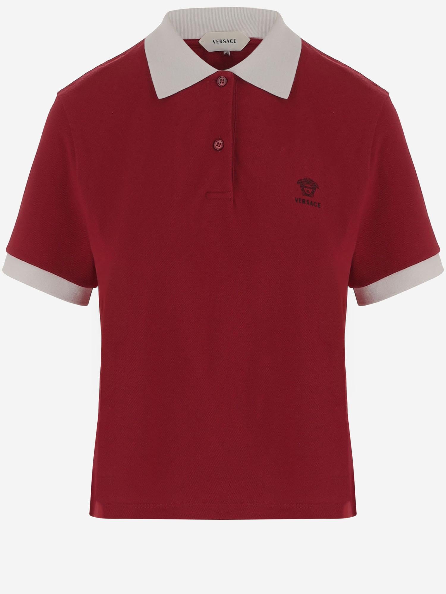 POLO IN COTONE CON LOGO 1024235 1A176812RC90 VERSACE 