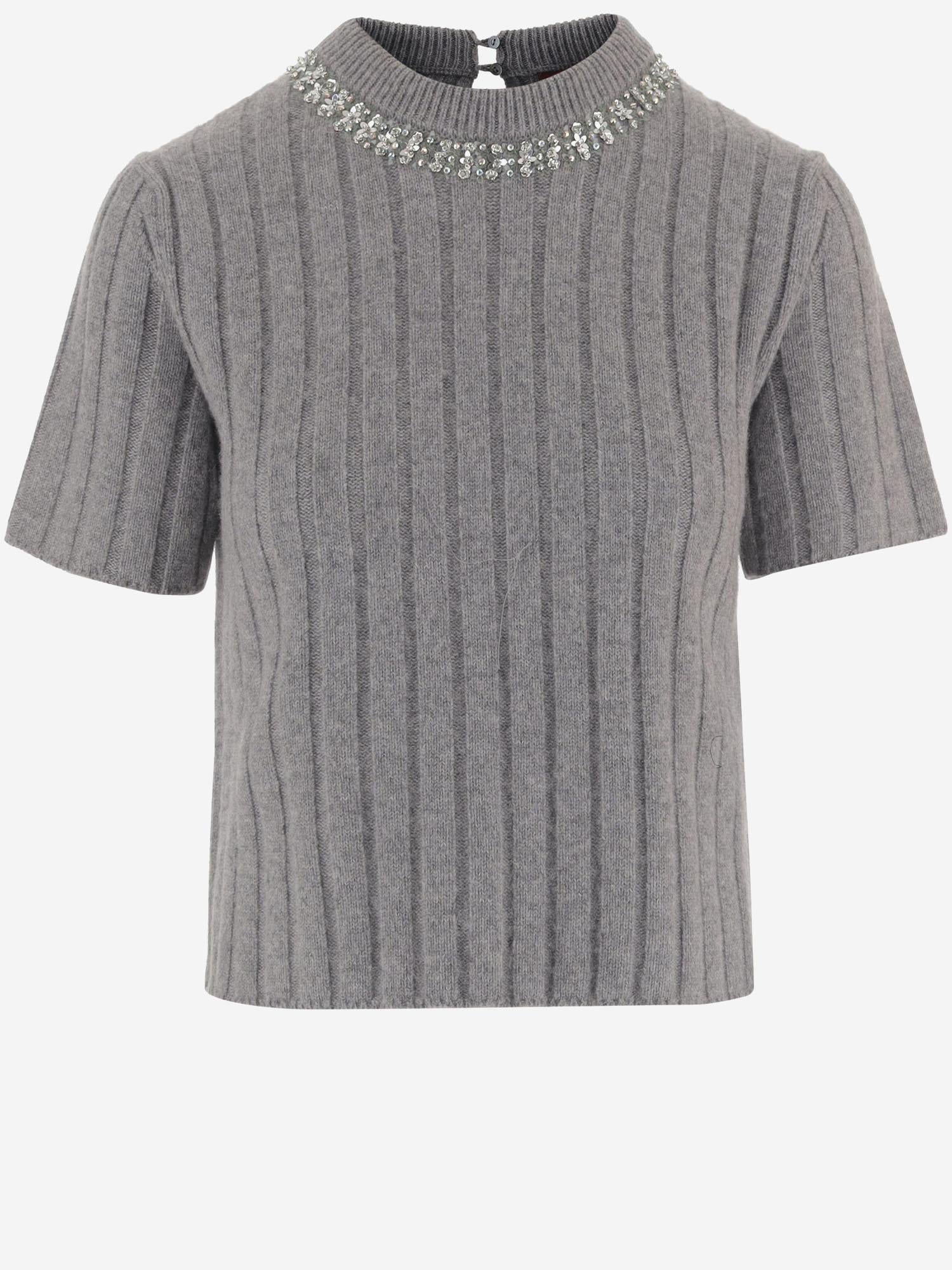 MAGLIA IN LANA E CASHMERE A COSTE 850582 XKFAZ1176 GUCCI 