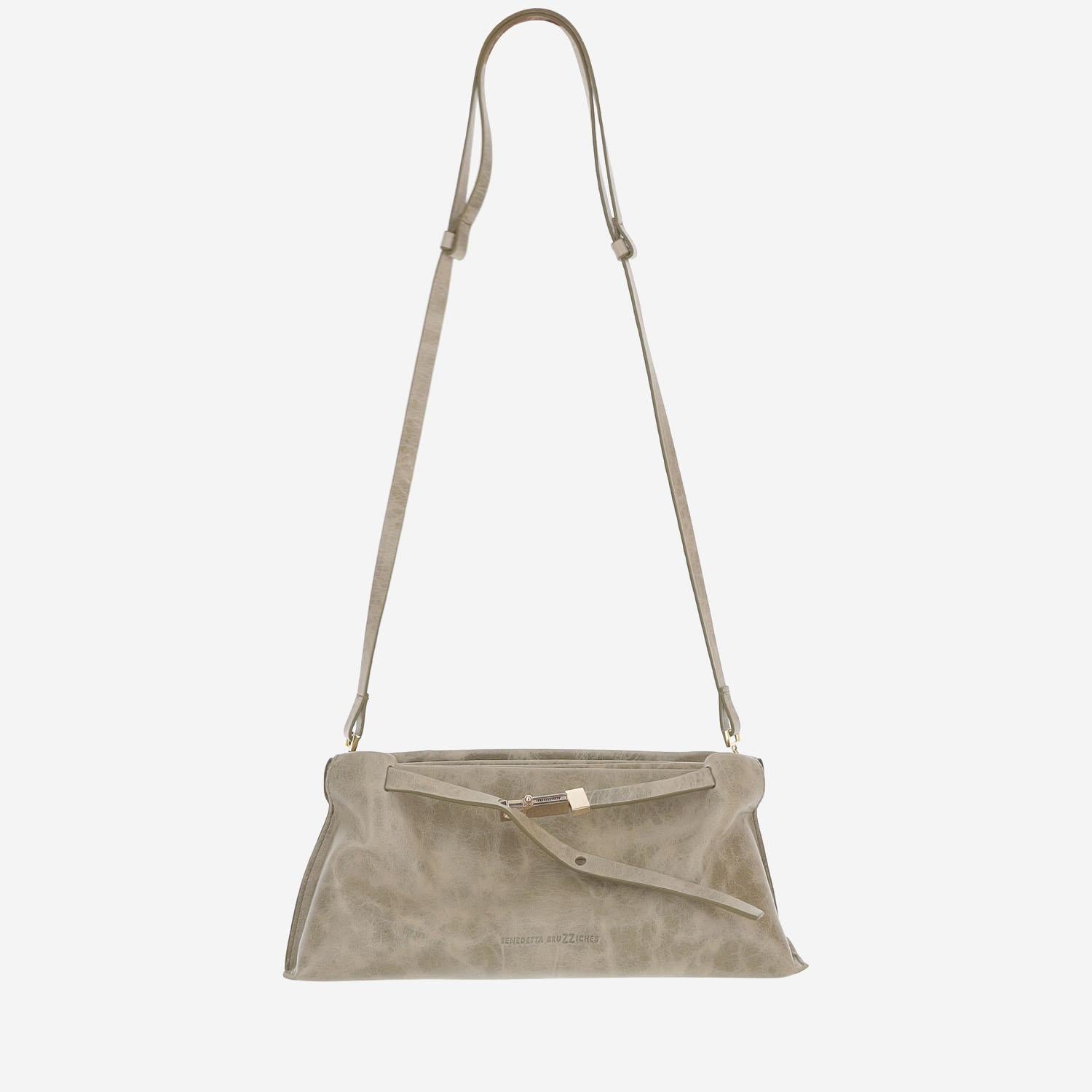 BORSA LAUREN IN PELLE LUCIDA LAURENBACALL LAMBSKINTOASTEDCOCONUT BENEDETTA BRUZZICHES 